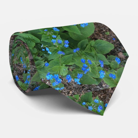 Siberian Bugloss - Blue and Green - ECHO PRINT Stropdas (Opgerold)