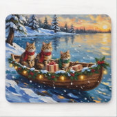Siberian Cat Christmas Boat Holiday Muismat (Voorkant)