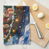 Siberian Cat Christmas Boat Holiday Theedoek (Quarter Fold)