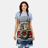 Siberian Cat Christmas Red Truck Holiday Schort (Gedragen)