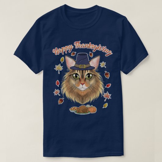 Siberian Cat Lover I Happy Thanksgiving T-shirt (Design voorkant)