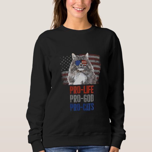 Siberian Cat Pro Life Pro God Pro Cats American Fl Trui (Voorkant)