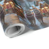 Siberian Cats Christmas Snow Holiday  Cadeaupapier (Rol Hoek)