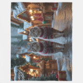 Siberian Cats Christmas Snow Holiday Fleece Deken (Voorkant)