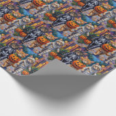 Siberian Cats Trick-or-Treating Halloween Costumes Cadeaupapier (Hoek)