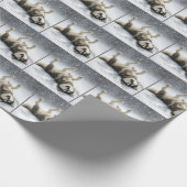 Siberian Huskey Creating a Snow Angel Cadeaupapier (Hoek)