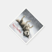 Siberian Huskey Creating a Snow Angel Servet (Hoek)