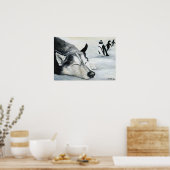 "Siberian Huskey's Penquin Dream" Poster van de Do (Keuken)