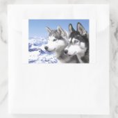 Siberian Huskies Rechthoekige Sticker (Tas)