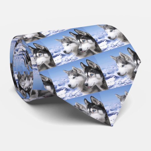 Siberian Huskies Stropdas (Opgerold)