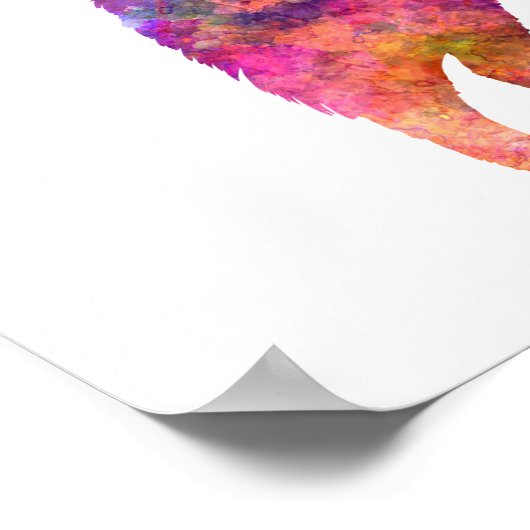 Siberian Husky 01 in waterverf Poster (Hoek)