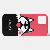 Siberian Husky, aangepaste naam en kleurtelefoon Case-Mate iPhone Case (Achterkant (horizontaal))