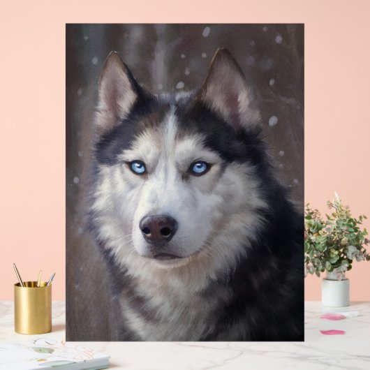 Siberian Husky Acryl Bord (Huwelijk)