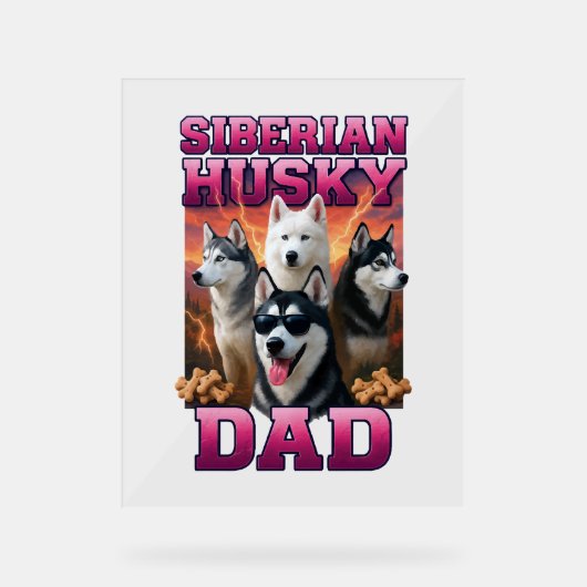 Siberian Husky Acryl Bord (Voorkant)