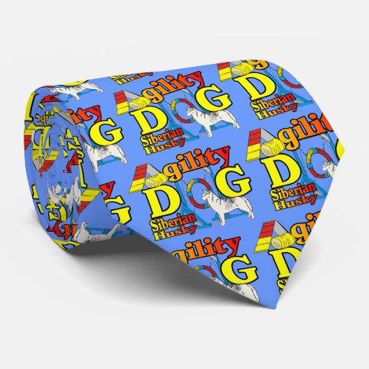 Siberian Husky Agility Stropdas (Opgerold)
