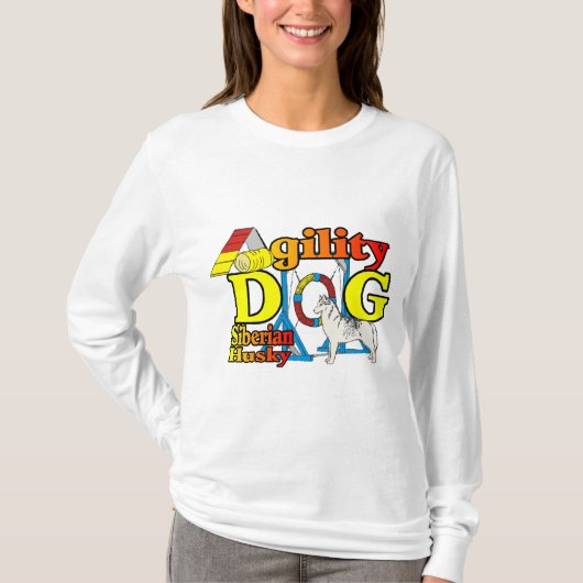 Siberian Husky Agility T-shirt (Voorkant)