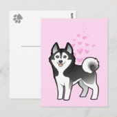 Siberian Husky / Alaskan Malamute Love Briefkaart (Voorkant / Achterkant)