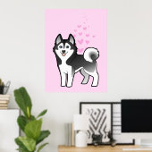 Siberian Husky / Alaskan Malamute Love Poster (Thuiskantoor)