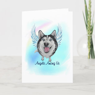 Siberian Husky Angel Dog Pet verliest zijn sympath Bedankkaart