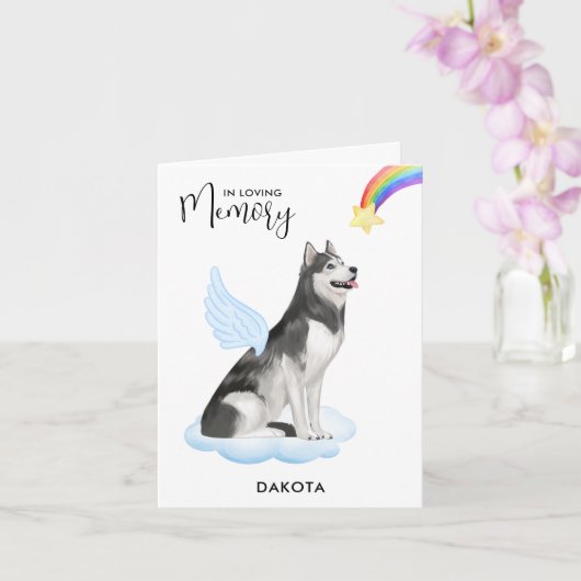 Siberian Husky Angel Dog Pet verliest zijn sympath Kaart (Orchidee)