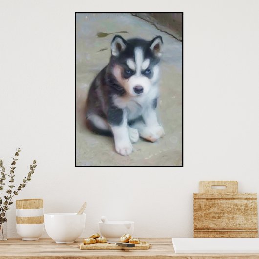 Siberian Husky Art poster (Keuken)