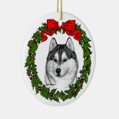 Siberian Husky Art van Glenda S. Harlan Keramisch Ornament (Rechts)