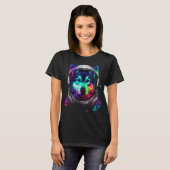 Siberian Husky Astronaut Dog in Space Colorful T-shirt (Voorkant volledig)