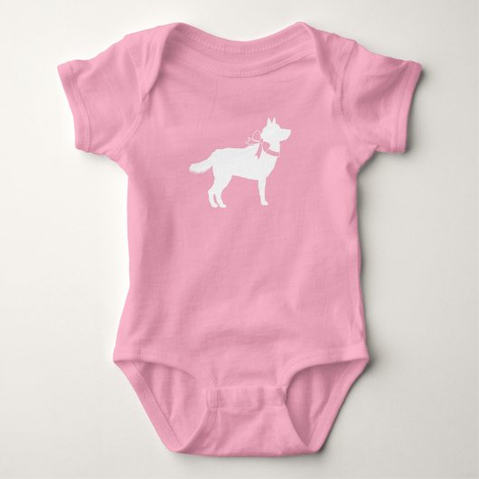 Siberian Husky Baby Shower Romper (Voorkant)