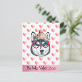 Siberian Husky be My Valentijn Dog Valentijnse Feestdagenkaart (Staand voorkant)