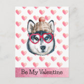 Siberian Husky be My Valentijn Dog Valentijnse Feestdagenkaart (Voorkant)