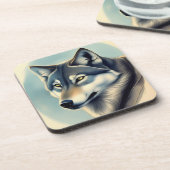 Siberian Husky Bier Onderzetter (Linkerzijde)