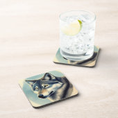 Siberian Husky Bier Onderzetter (Rechterzijde)