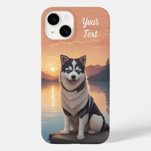 Siberian Husky bij het meer Case-Mate iPhone Case (Achterkant)