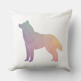 Siberian Husky Black Geometric Pattern Silhouette Kussen