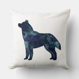 Siberian Husky Black Geometric Pattern Silhouette Kussen