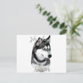 Siberian Husky (blk) mam 2 Briefkaart (Staand voorkant)