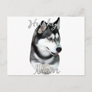 Siberian Husky (blk) mam 2 Briefkaart
