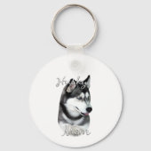 Siberian Husky (blk) mam 2 Sleutelhanger (Achterkant)