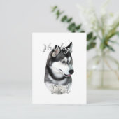 Siberian Husky (blk) Pa 2 Briefkaart (Staand voorkant)