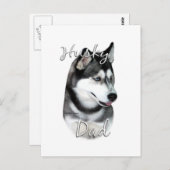 Siberian Husky (blk) Pa 2 Briefkaart (Voorkant / Achterkant)