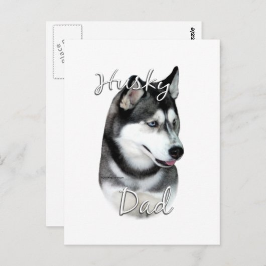 Siberian Husky (blk) Pa 2 Briefkaart (Voorkant / Achterkant)