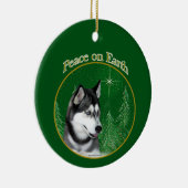 Siberian Husky (blk) Peace Keramisch Ornament (Rechts)