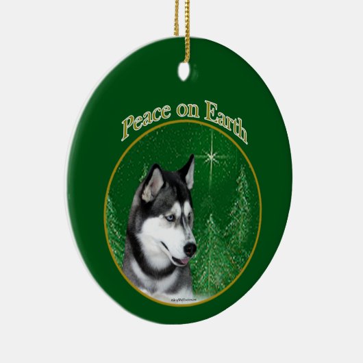 Siberian Husky (blk) Peace Keramisch Ornament (Rechts)