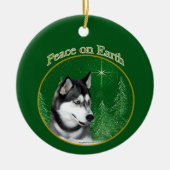 Siberian Husky (blk) Peace Keramisch Ornament (Voorkant)
