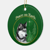 Siberian Husky (blk) Peace Keramisch Ornament (Links)