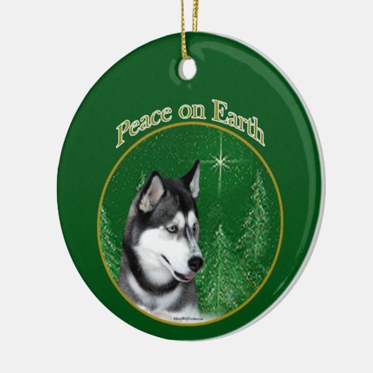 Siberian Husky (blk) Peace Keramisch Ornament (Links)