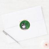 Siberian Husky (blk) Peace Ronde Sticker (Envelop)