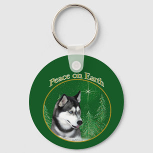 Siberian Husky (blk) Peace Sleutelhanger