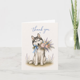 Siberian Husky Bloemboeket Bedankt