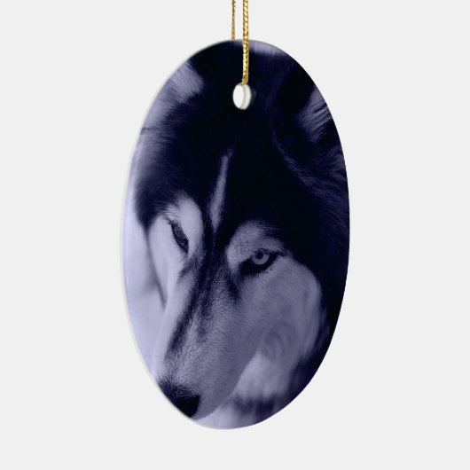 Siberian Husky Blue Tint Ornament (Rechts)
